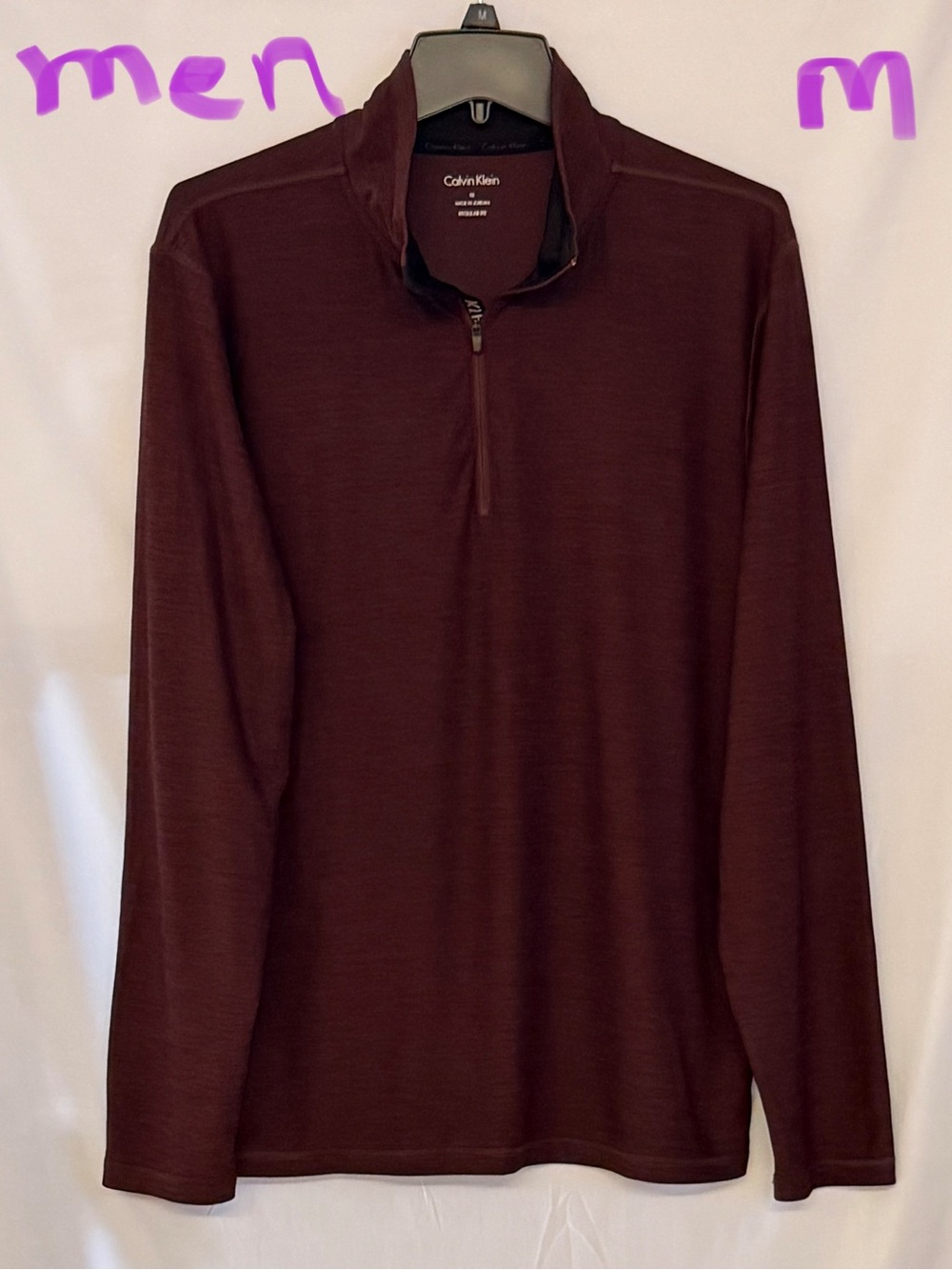 Calvin Klein Men's Half-Zip Pullover — Burgundy